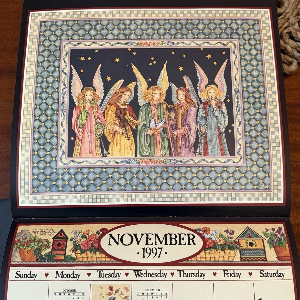 1997 Country Sampler Calendar – Peaceable Kingdom – 12x12 – Folk Art Cottagecore
